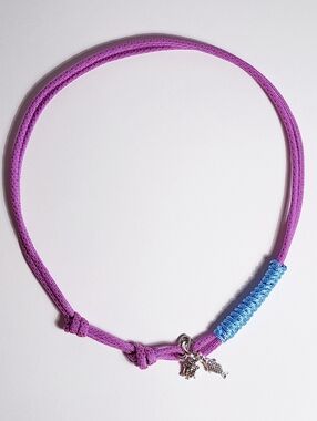 Pink and Blue Paracord Charm Necklace